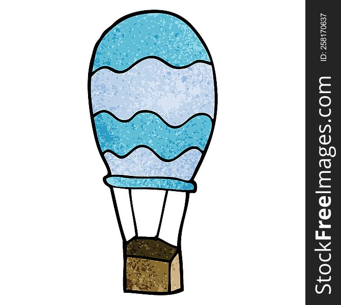 cartoon doodle hot air balloon