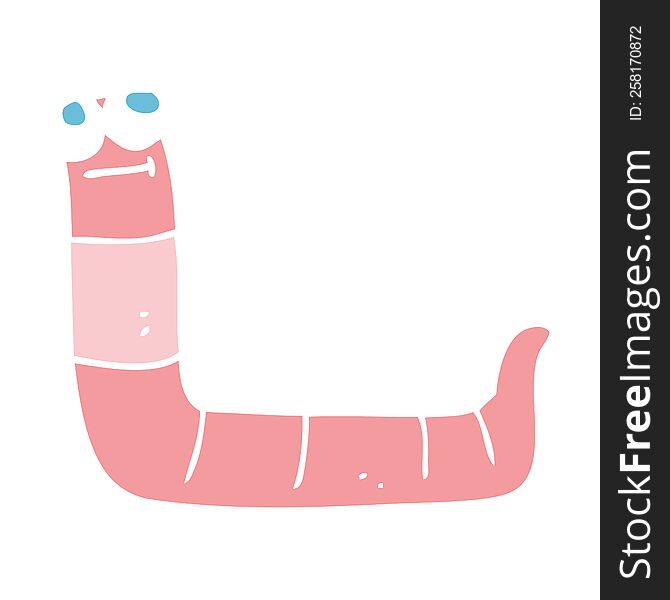 flat color illustration of worm. flat color illustration of worm
