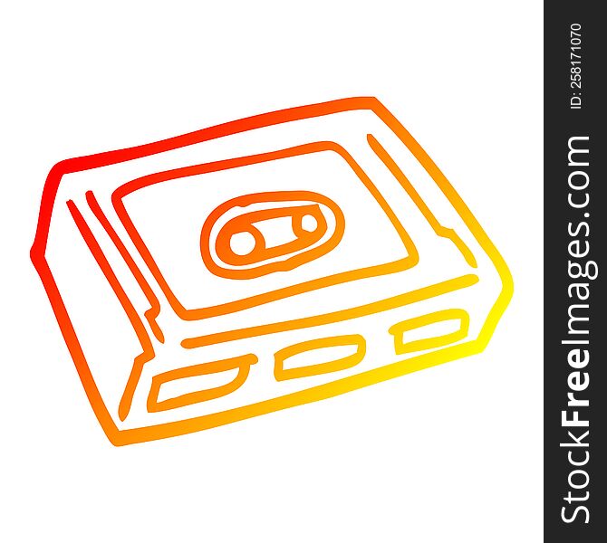 warm gradient line drawing of a cartoon cassette tape deck