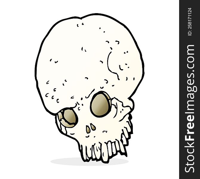 cartoon spooky skull