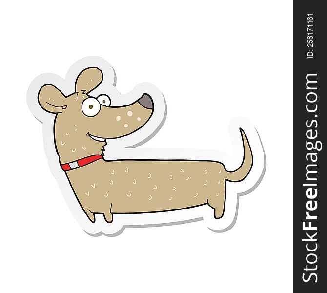 sticker of a cartoon happy dog