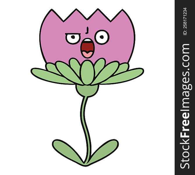 cute cartoon of a flower. cute cartoon of a flower