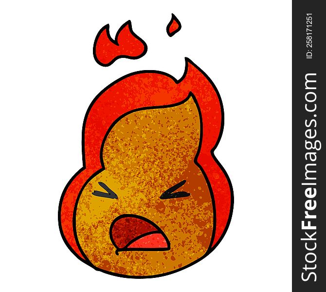 textured cartoon kawaii cute fire flame