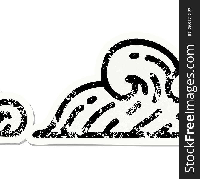 distressed sticker tattoo in traditional style of clouds. distressed sticker tattoo in traditional style of clouds