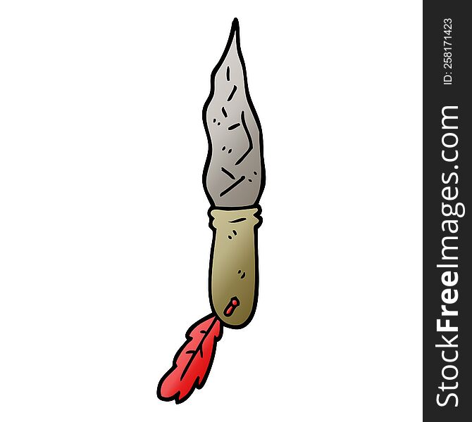 cartoon doodle of a primitive stone dagger