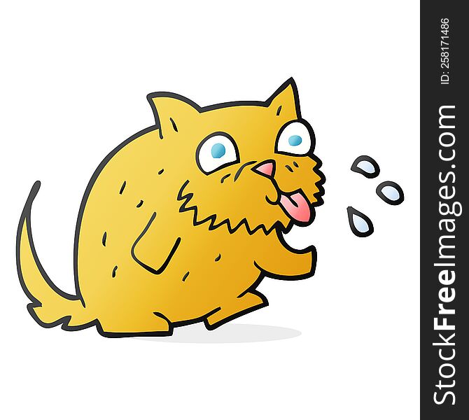 Cartoon Cat Blowing Raspberry