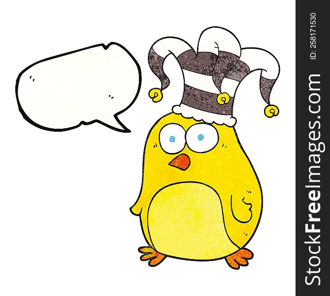 freehand speech bubble textured cartoon funny bird