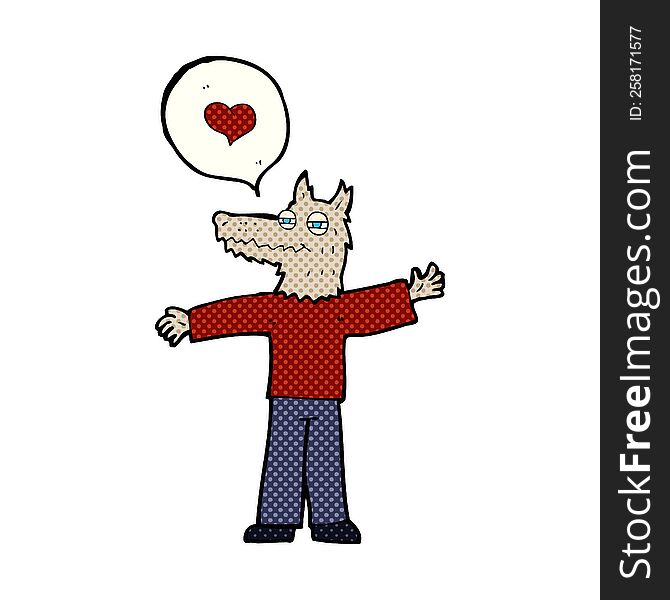 cartoon werewolf in love