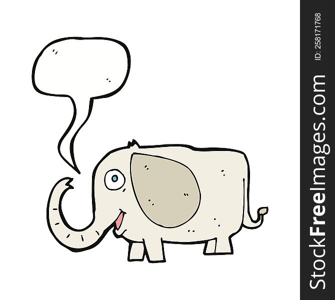 cartoon baby elephant with speech bubble