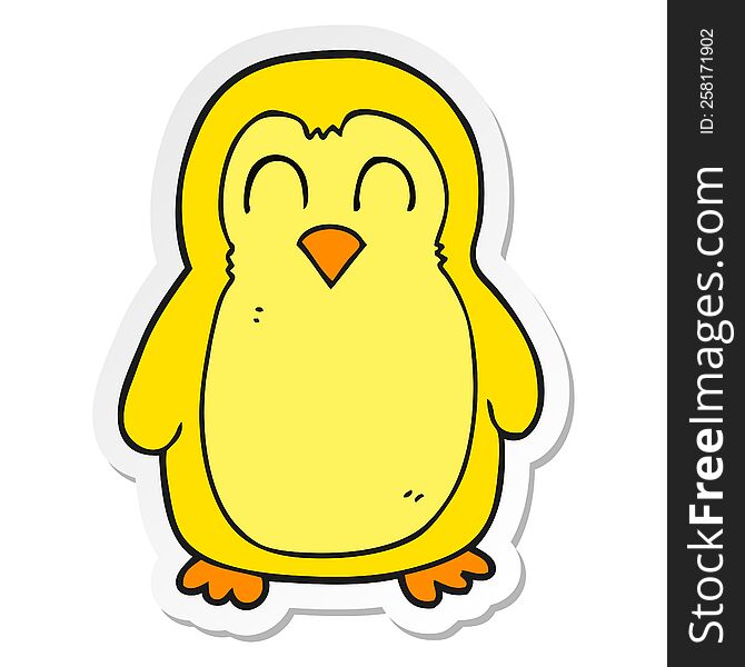 Sticker Of A Cartoon Bird