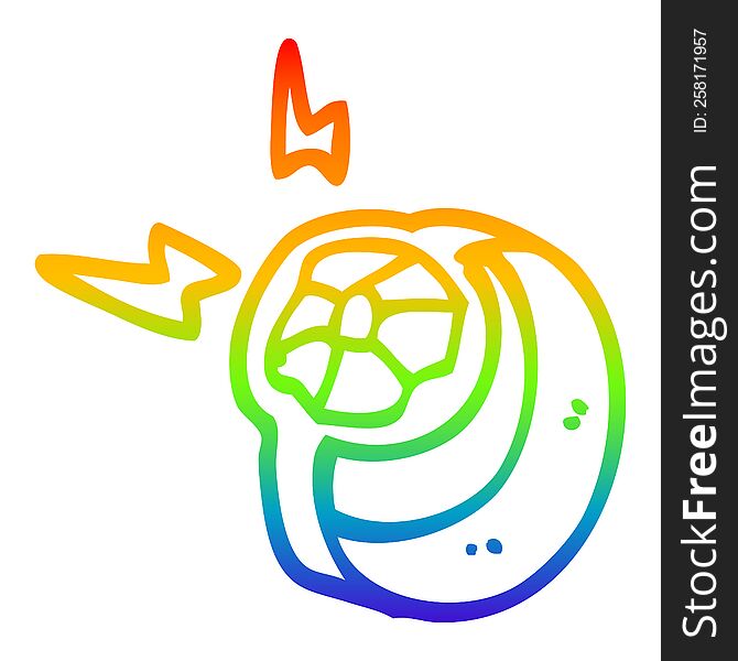 rainbow gradient line drawing of a cartoon magical power ring