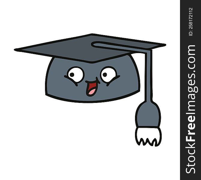 cute cartoon of a graduation hat. cute cartoon of a graduation hat