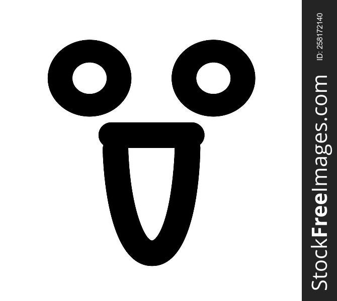 happy blank eye face icon