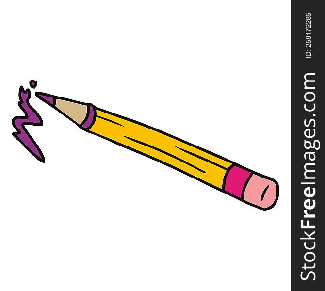 cartoon doodle of a coloured pencil