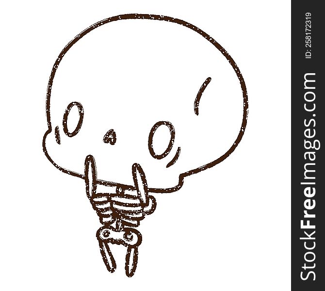 Halloween Skeleton Charcoal Drawing
