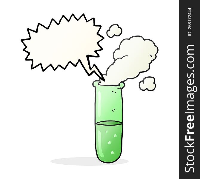 freehand drawn speech bubble cartoon science test tube