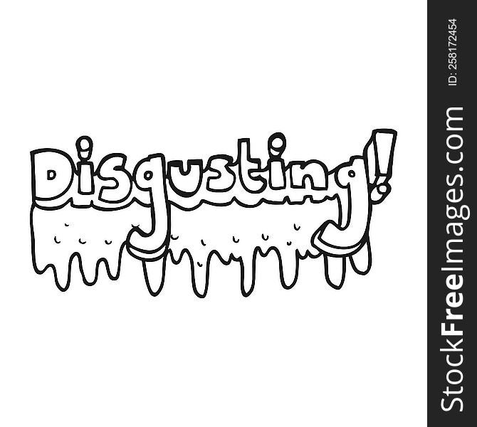 freehand drawn black and white cartoon disgusting symbol