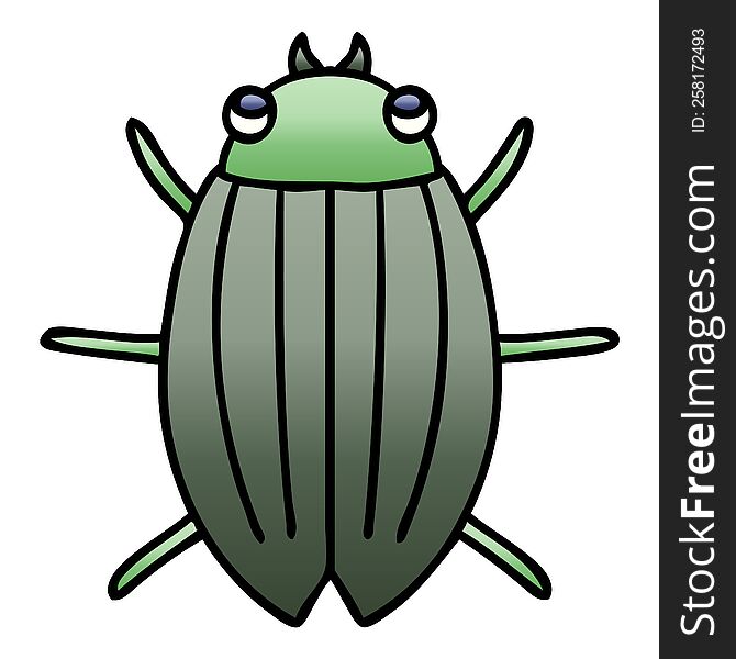 quirky gradient shaded cartoon beetle