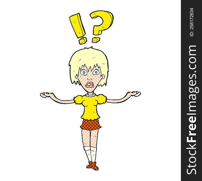 cartoon woman asking question