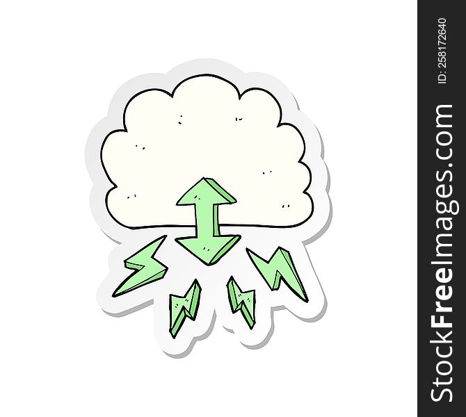 Sticker Of A Cartoon Digital Cloud