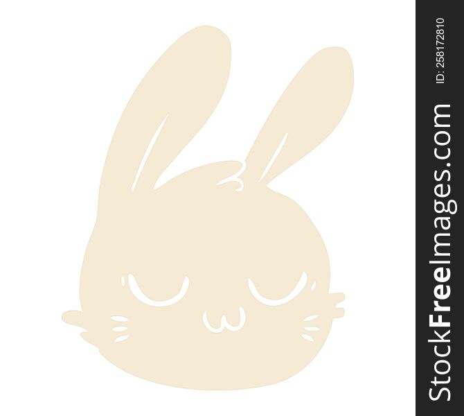 flat color style cartoon rabbit face