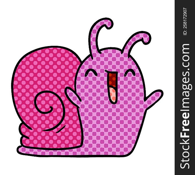 Cartoon Kawaii Happy Cute Snail