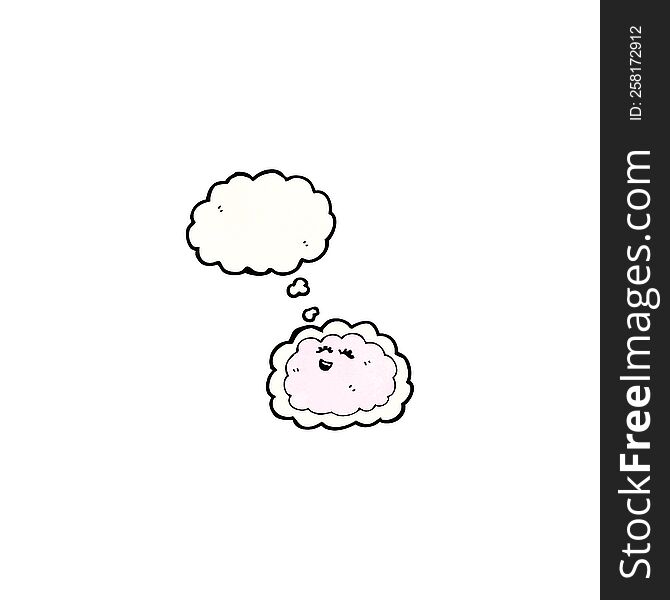 Cartoon Cloud With Thought Bubble