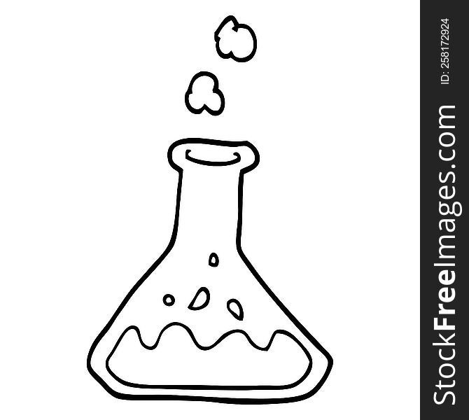 Line Drawing Cartoon Chemicals In Bottle