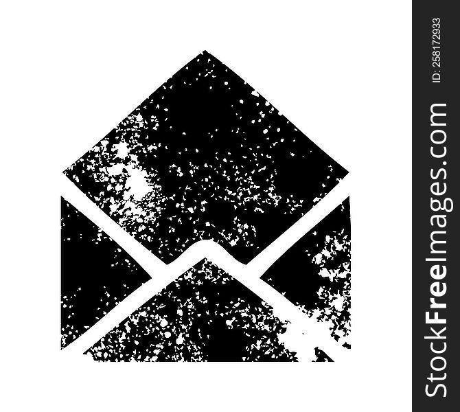 distressed symbol of a paper envelope