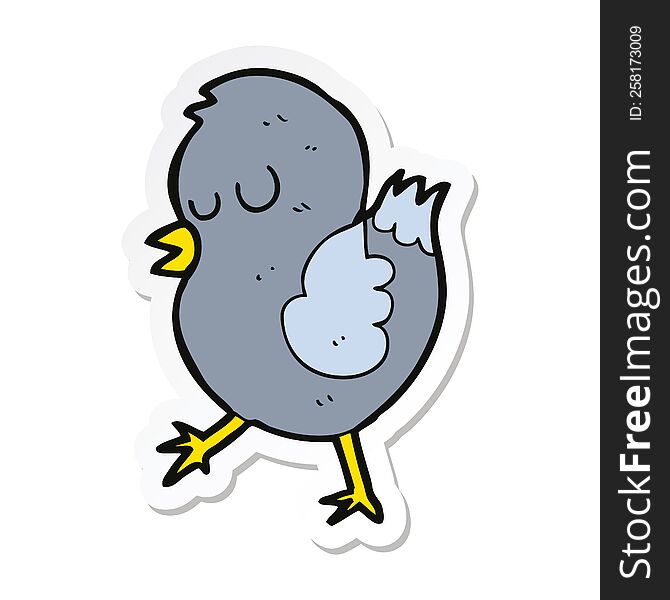 sticker of a cartoon bird