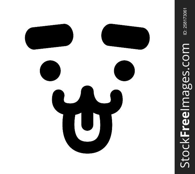 cute animal face with eyebrows icon