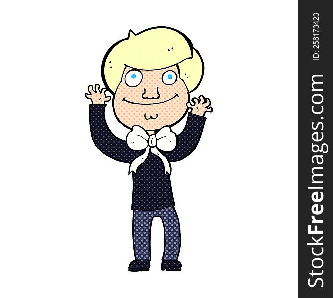 Cartoon Man Wearing Bow Tie