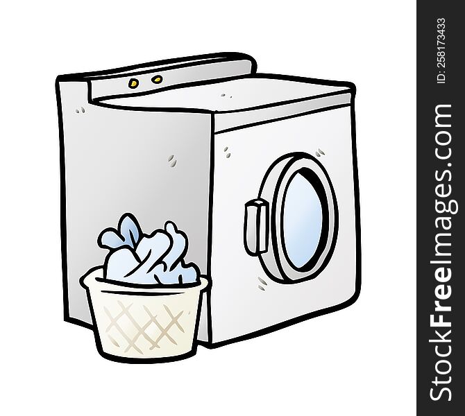 cartoon washing machine and laundry. cartoon washing machine and laundry
