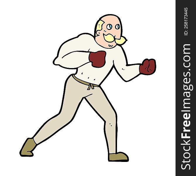 cartoon retro boxer man