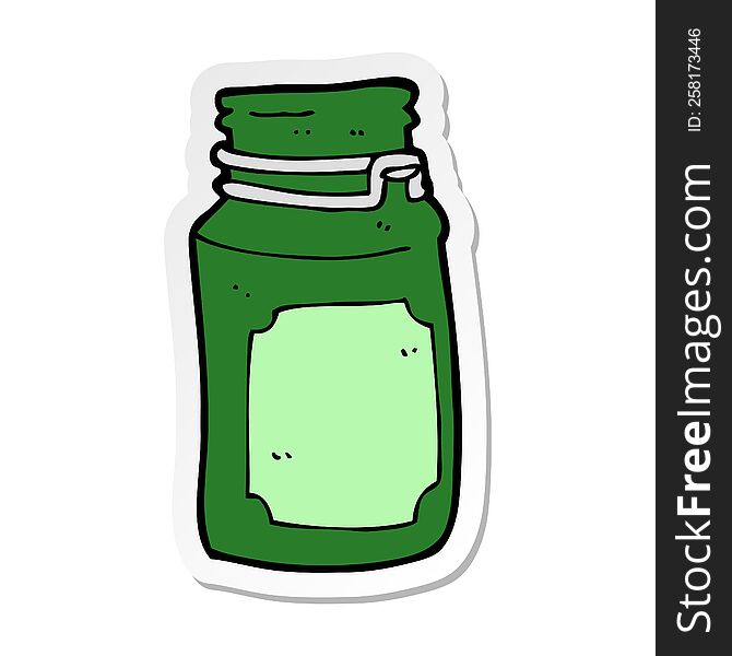 sticker of a cartoon kitchen jar