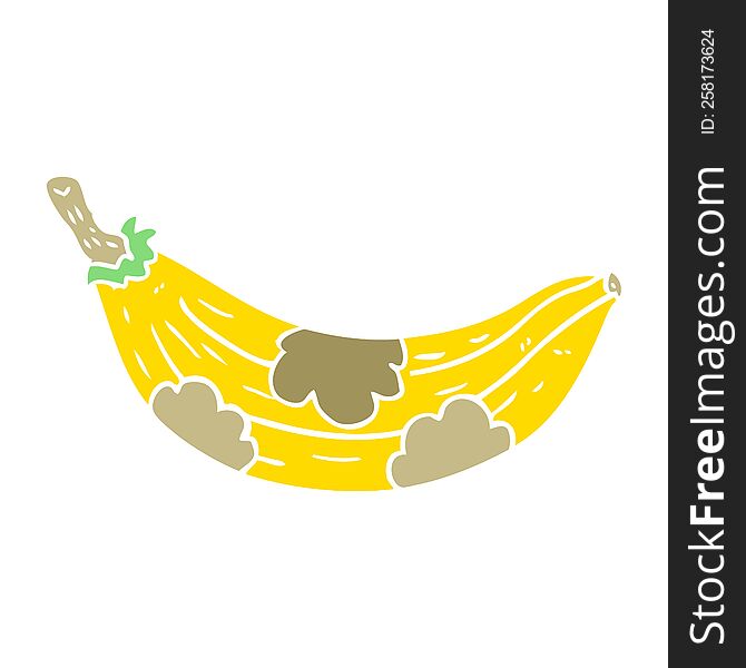 flat color style cartoon old banana going brown