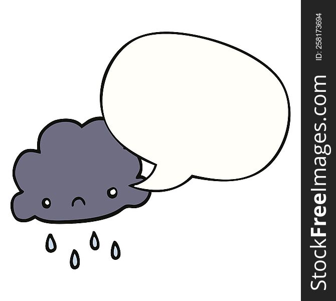 cartoon storm cloud with speech bubble. cartoon storm cloud with speech bubble