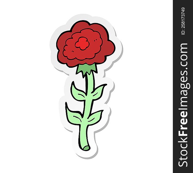 sticker of a cartoon rose