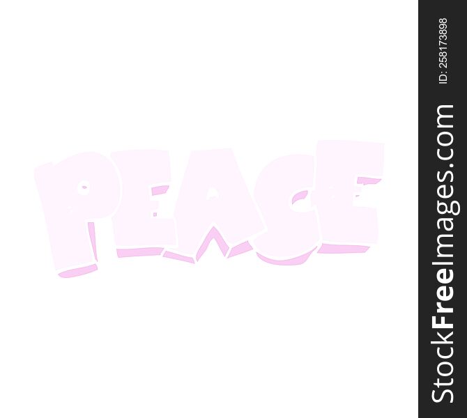 flat color illustration of word peace. flat color illustration of word peace