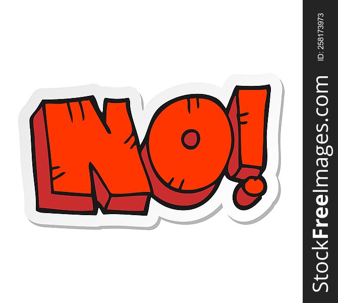 Sticker Of A Cartoon NO Shout