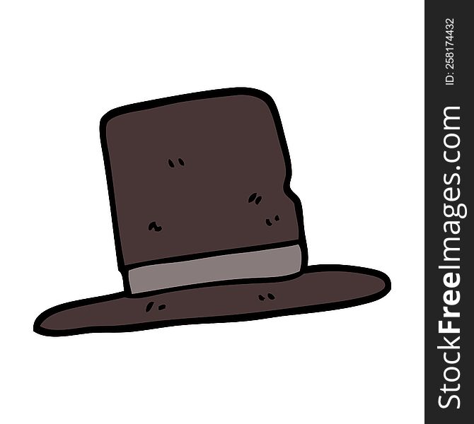 Hand Drawn Doodle Style Cartoon Top Hat