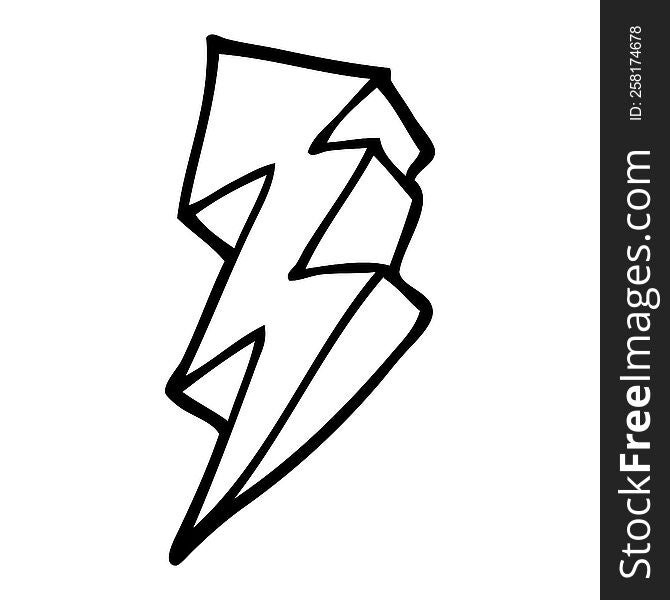 line drawing cartoon lightning bolt