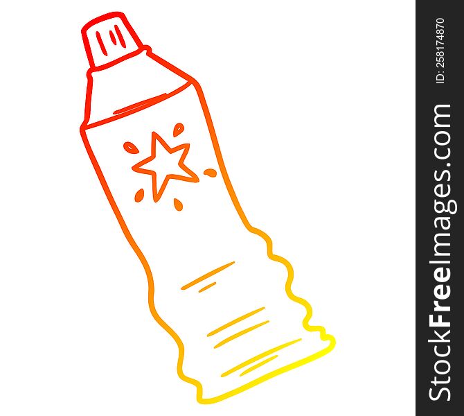warm gradient line drawing of a cartoon tube of sunscreen lotion