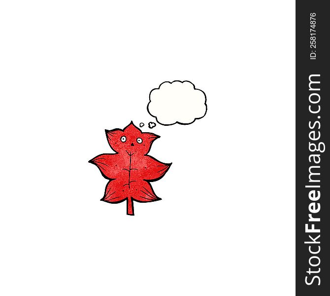 cartoon leaf with thought bubble