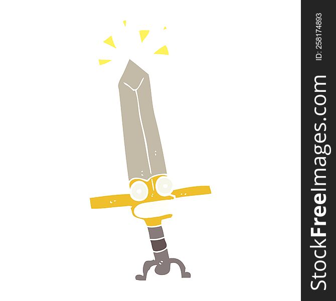 Flat Color Style Cartoon Magic Sword