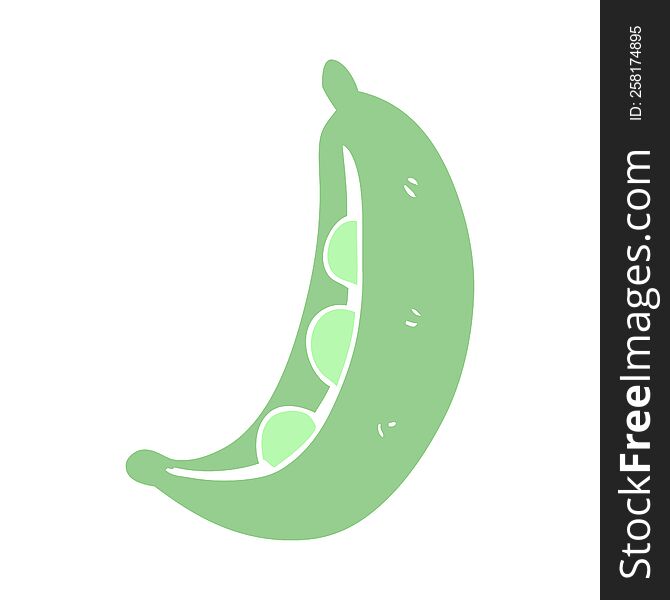 Flat Color Illustration Of A Cartoon Peas