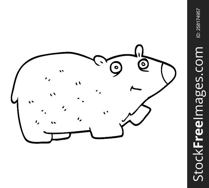 line drawing cartoon polar bear