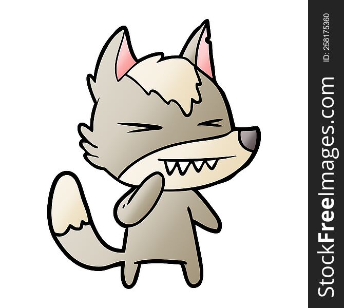 angry wolf cartoon. angry wolf cartoon