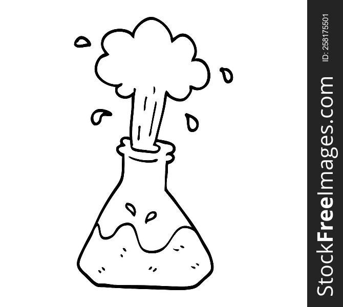 line drawing cartoon science experiment
