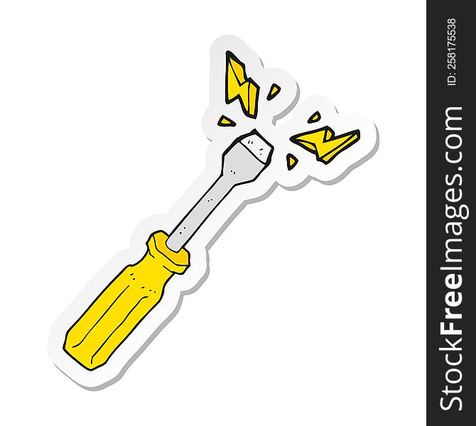 sticker of a cartoon screwdriver